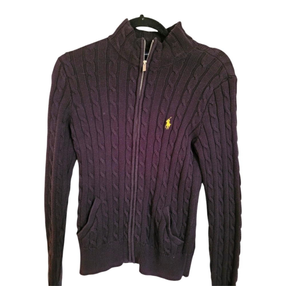 Women's Ralph Lauren Sport zip-up sweater. Medium. Navy.